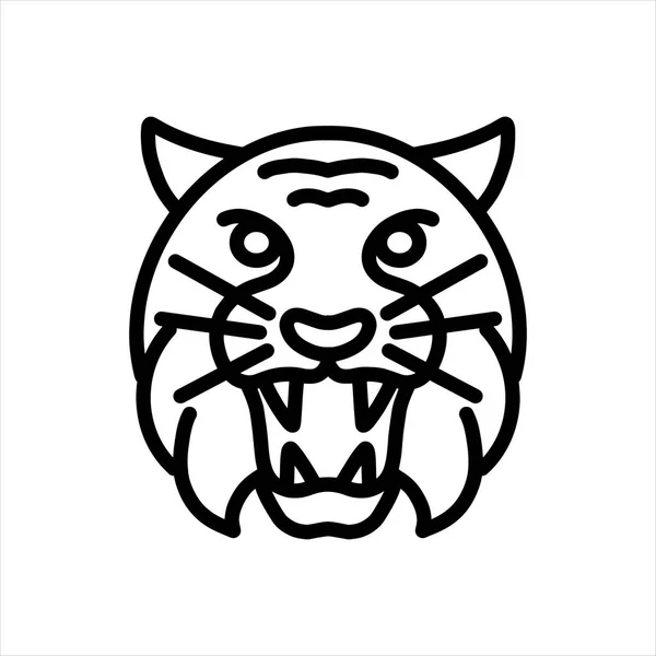 Lion Vector Line Icon Animal Head Vector Line Art Isolated — Stock Vector