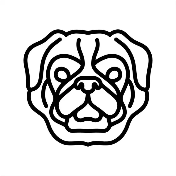 Піктограма Собаки Векторна Лінія Мистецтво Векторної Лінії Голови Тварин Ізольована — стоковий вектор