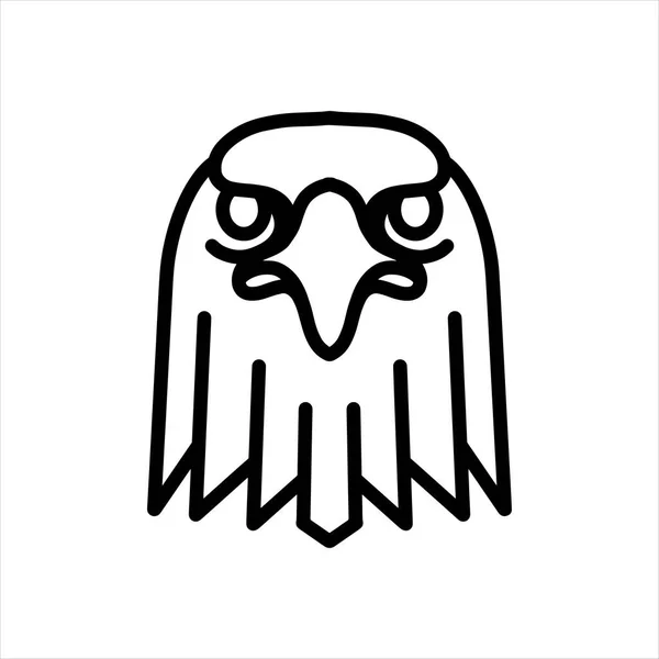 Icono Línea Vectorial Águila Arte Línea Vectorial Cabeza Animal Ilustración — Vector de stock