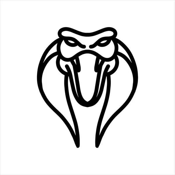 Cobra Vektor Line Icon Tier Kopf Vektor Line Art Isolierte — Stockvektor