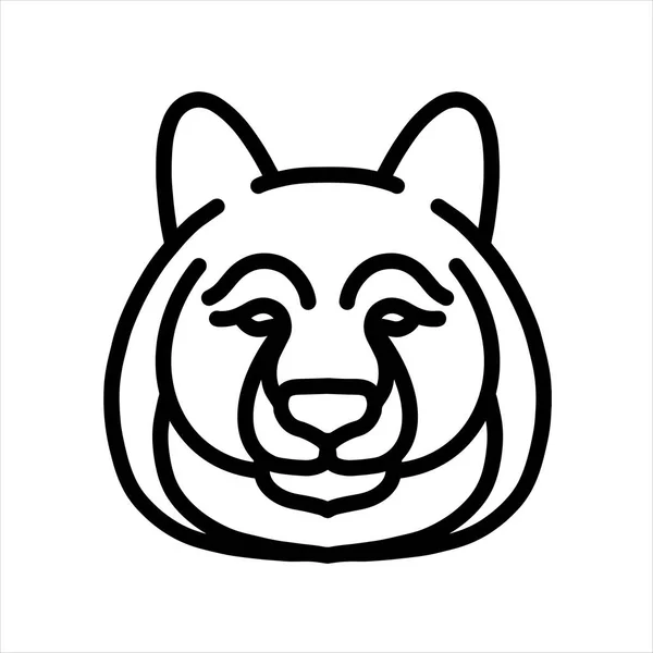 蜂蜜熊矢量线图标 动物头部矢量线艺术 独立的动物图标设计 — 图库矢量图片