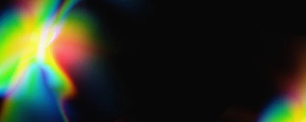 Motivo Astratto Arcobaleno Sul Nero Movimento Dinamico Della Luce Spazio — Foto Stock