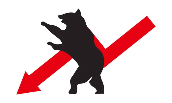 Медвежья Осенняя Тенденция Фондовом Рынке Коллекция Иллюстраций Обновления Рынка — стоковый вектор