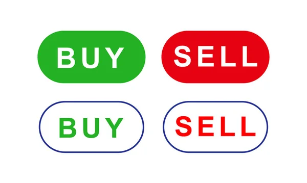 Buy Sell Button Simple Minimalist Illustration Set Element Design Application — Stock Vector