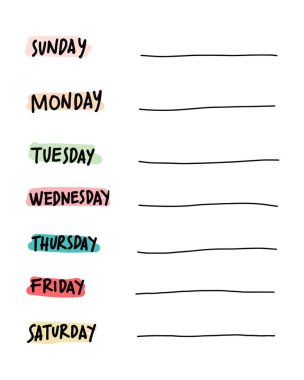 Minimalist tasarım planlayıcısı. Günlük, haftalık, aylık planlama şablonu. sevimli ve basit baskı tasarımı. İş dünyasının özel menajerleri için kadınsı bir sayfa