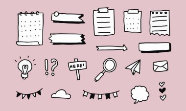 Karalama vektör illüstrasyonunda iş teması. şirin ve basit el çizimi tasarım ögesi