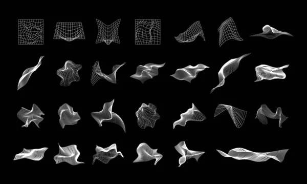 Абстрактна Каркасна Рамка Років Ретро Футуристична Сітка Ілюстрація Технологія Проектування — стоковий вектор