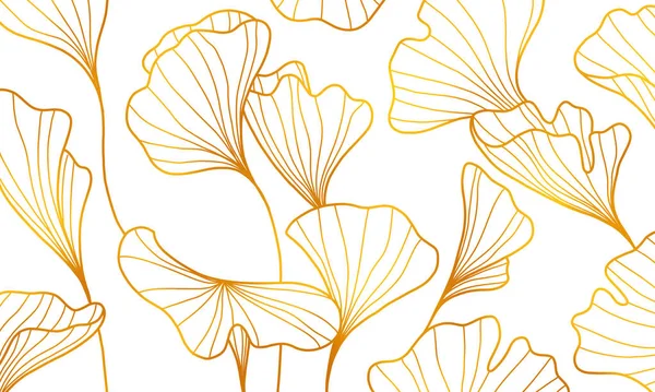 Altın izinli ve çiçekli bir geçmişi var. Sanat deco tarzında lüks çiçek. Klas altın doğal desenli tasarım çizimi.