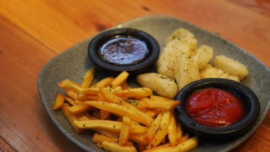 Kopya alanı arkaplanı için patates kızartması