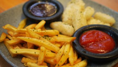 Kopya alanı arkaplanı için patates kızartması