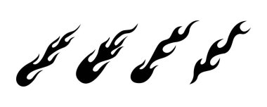 Ateş alevleri çizimi. Basit ateş vektör simgeleri tasarımı