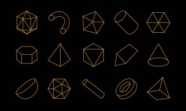 Çizgi çizgisi, geometrik şekiller. Tasarım için soyut grafik ögeleri