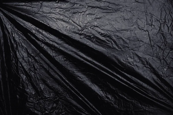 Transparent Stretch Plastic Wrap Black Background Realistic Plastic Wrap Texture — Stock Photo, Image