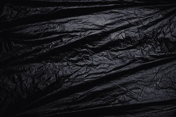 Transparent Stretch Plastic Wrap Black Background Realistic Plastic Wrap Texture — Stock Photo, Image