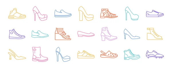 Colección Zapatos Hombre Mujer Para Moda Belleza Ilustraciones Vectoriales — Archivo Imágenes Vectoriales