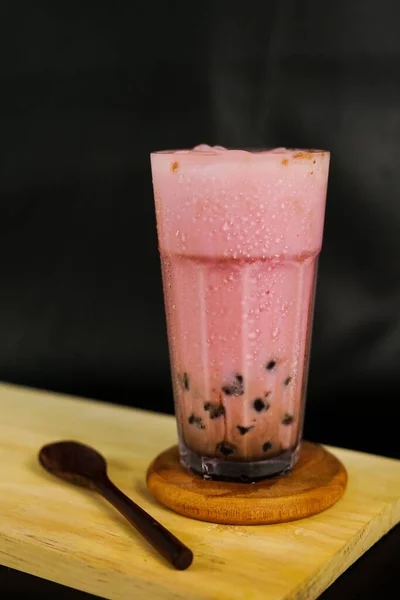 Bubble Milk Tea Vorhanden Eine Frische Milch Mit Zuckersirup Frische — Stockfoto