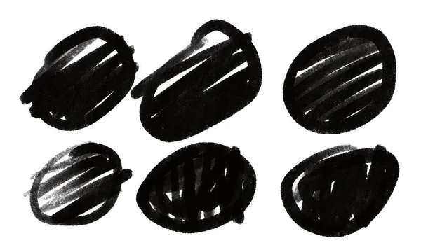 抽象笔划元素 创造性设计用抽象笔迹形式的黑线 — 图库照片
