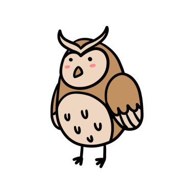 6baykuş eli çizilmiş. Vektör tasarımında basit ve sevimli çizimler