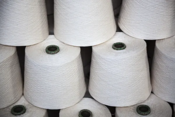 Cotton reels stacked together — Stock Photo, Image