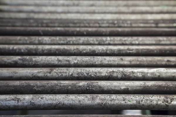 Metal iron conveyor with metal roller — Stock Photo, Image