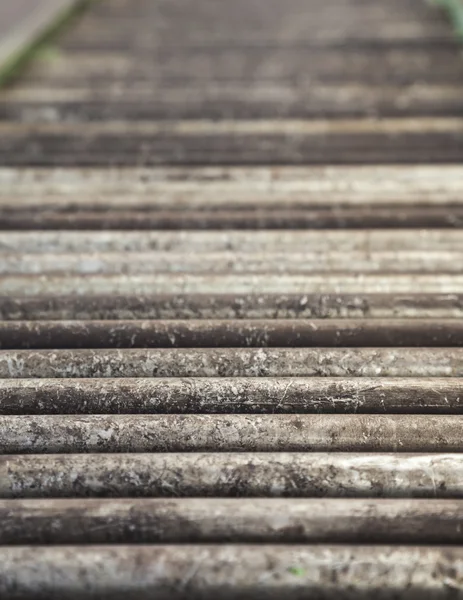 Metal iron conveyor with metal roller — Stock Photo, Image