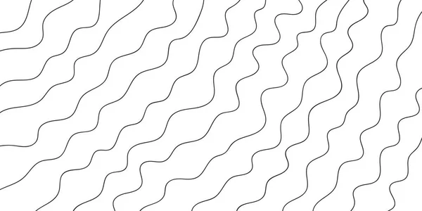 Conception Abstraite Fond Avec Des Lignes Courbes Onde Noire Blanche — Image vectorielle