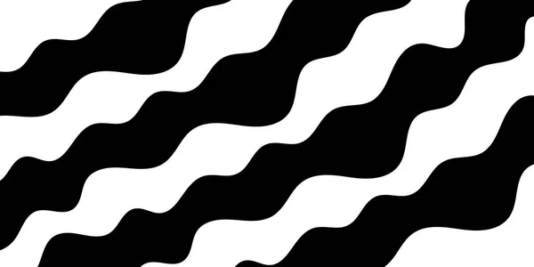 曲線を持つ抽象的な背景デザイン 白黒の波 — ストックベクタ