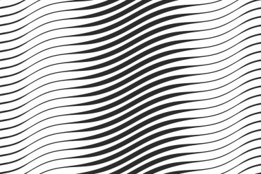 Dalgalarla kusursuz bir zemin. Siyah eğri çizgiler. Dalgalı resimleme.