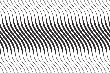 Dalgalarla kusursuz bir zemin. Siyah eğri çizgiler. Dalgalı resimleme.