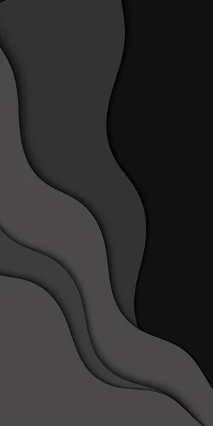 Μαύρα Κύματα Χαρτί Περικοπή Πρότυπο Διάνυσμα Φόντο Αφηρημένες Καμπύλες — Διανυσματικό Αρχείο