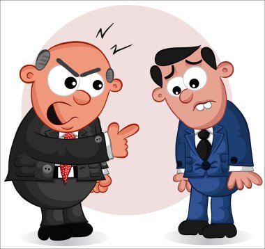 Patron onun çalışan bağırıyor