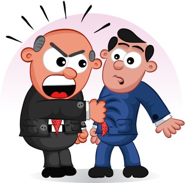 Kızgın Patron Karikatür Bağırıyor