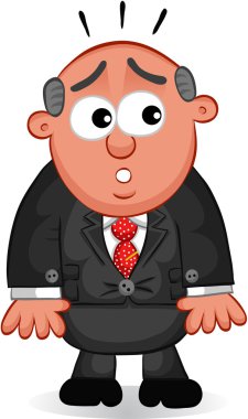 iş karikatür - patron adam korkuyor
