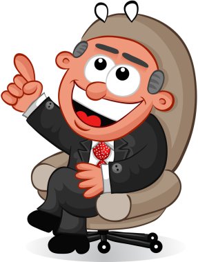 iş karikatür - patron bir fikir