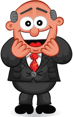 iş karikatür - boss man gülüyor