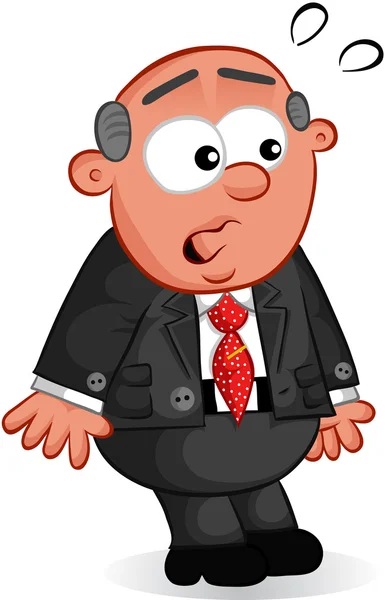 iş karikatür - patron adam şaşırmış