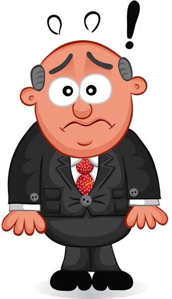 Business Cartoon - Boss Man Shocked — Stock Vector