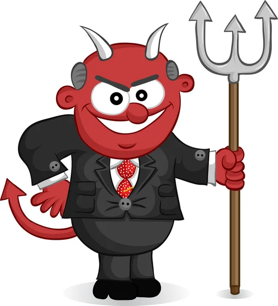 Obchodní kreslený - šéf člověka ďábel — Stockový vektor