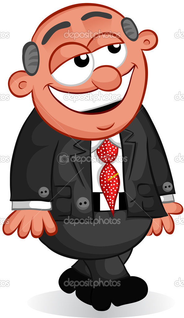 Business - Boss Man Smiling and Walking Stock Illustration by ©Emrah_Avci