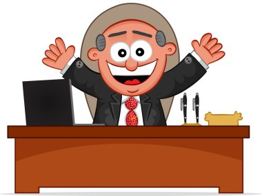 iş karikatür - boss man gülüyor