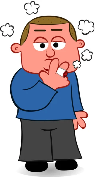 Karikatura muže s cigaretou — Stockový vektor