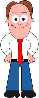 karikatür işadamı gülümseyen.