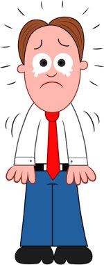 karikatür işadamı ağlıyor