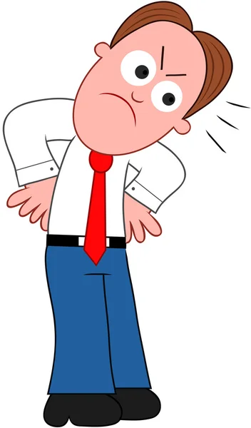 Cartoon Businessman Angry. — Stock Vector