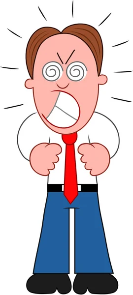 Cartoon Businessman Furious. — Stock Vector