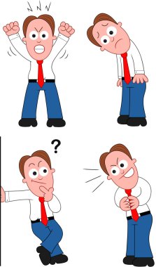 karikatür işadamı seti