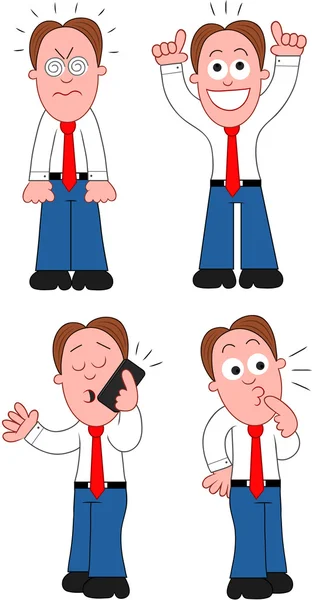 Cartoon Businessman Set — Stock Vector