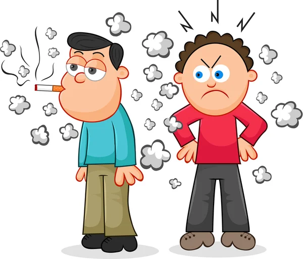 başka bir adam öfkeyle ararken Sigara.