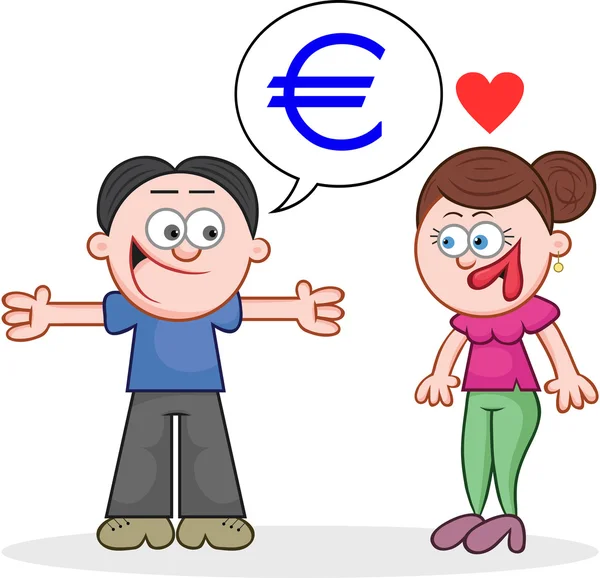 Výmluvným ženská má euro — Stockový vektor