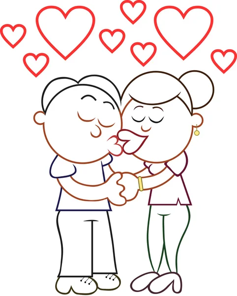 Embrasser homme et femme — Image vectorielle